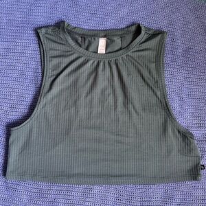 Marika Sleeveless Olive Green Crop Top